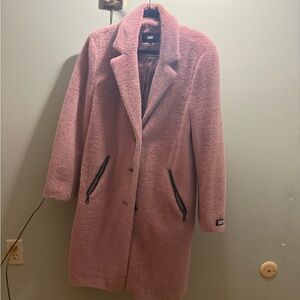 DKNY Women's Soft Pink Teddy Jacket